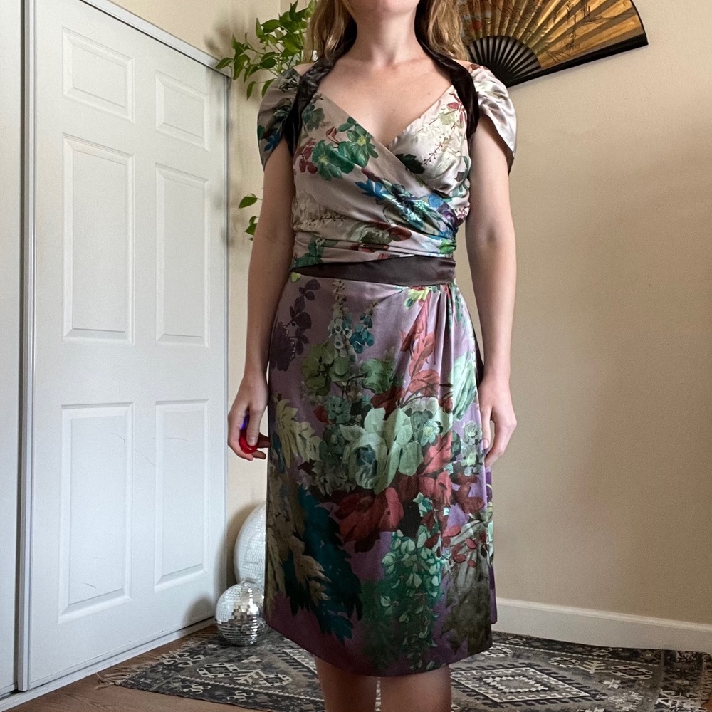 Etro Silk Ombre Floral Midi Dress.